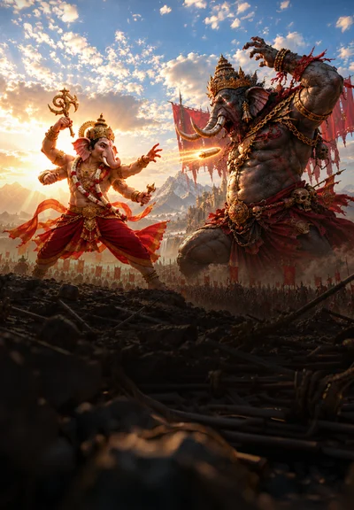 Ganesha Vs Gajamukhasur